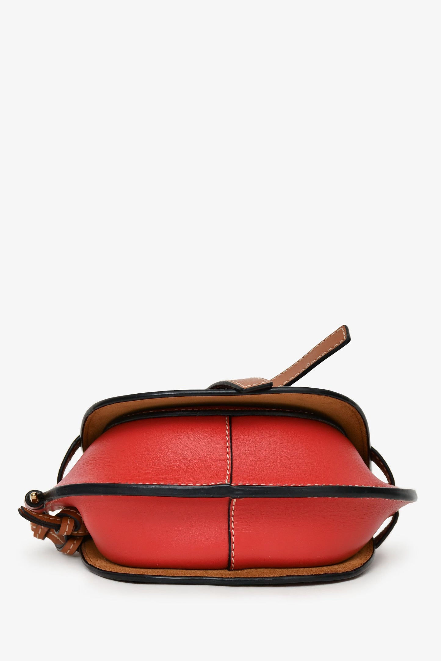 Loewe Burgundy/Brown Leather Mini 'Gate' Crossbody Bag