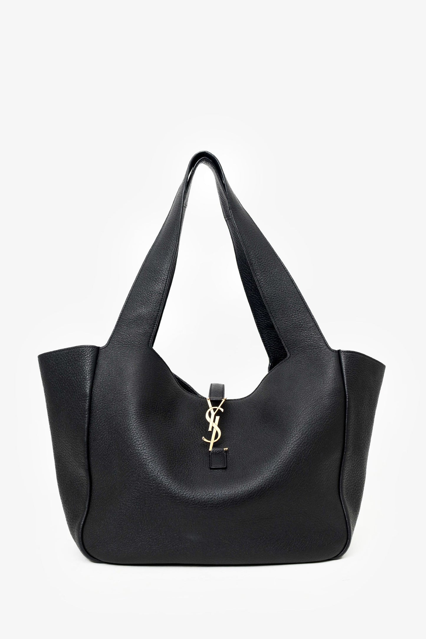 Saint Laurent Black Grained Leather Le 5 à 7 Bea Tote