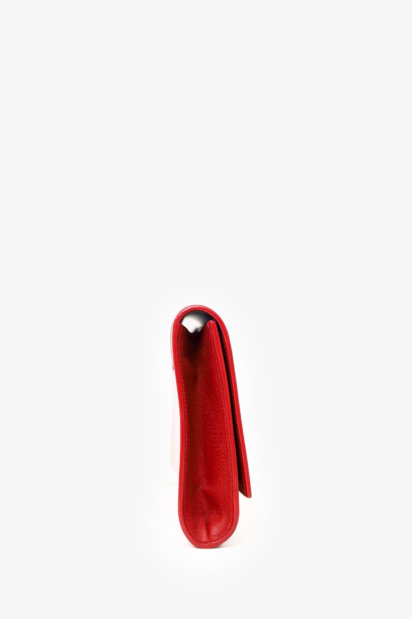 Yves Saint Laurent Red Leather Ligne Clutch