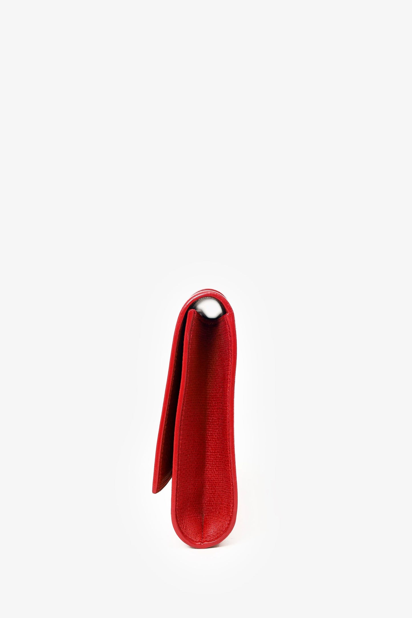 Yves Saint Laurent Red Leather Ligne Clutch