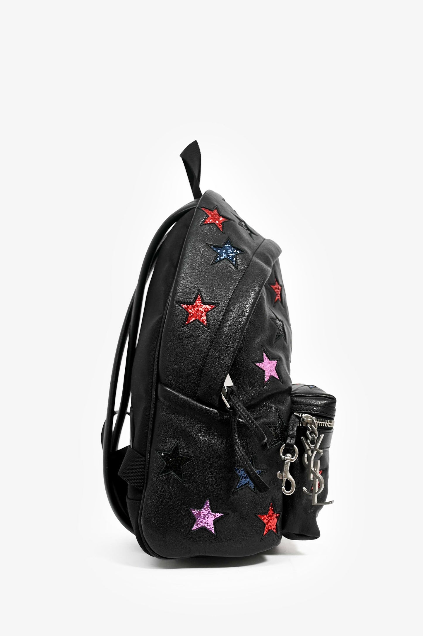 Saint Laurent 2016 Black Leather Multicolour Glitter Star Backpack