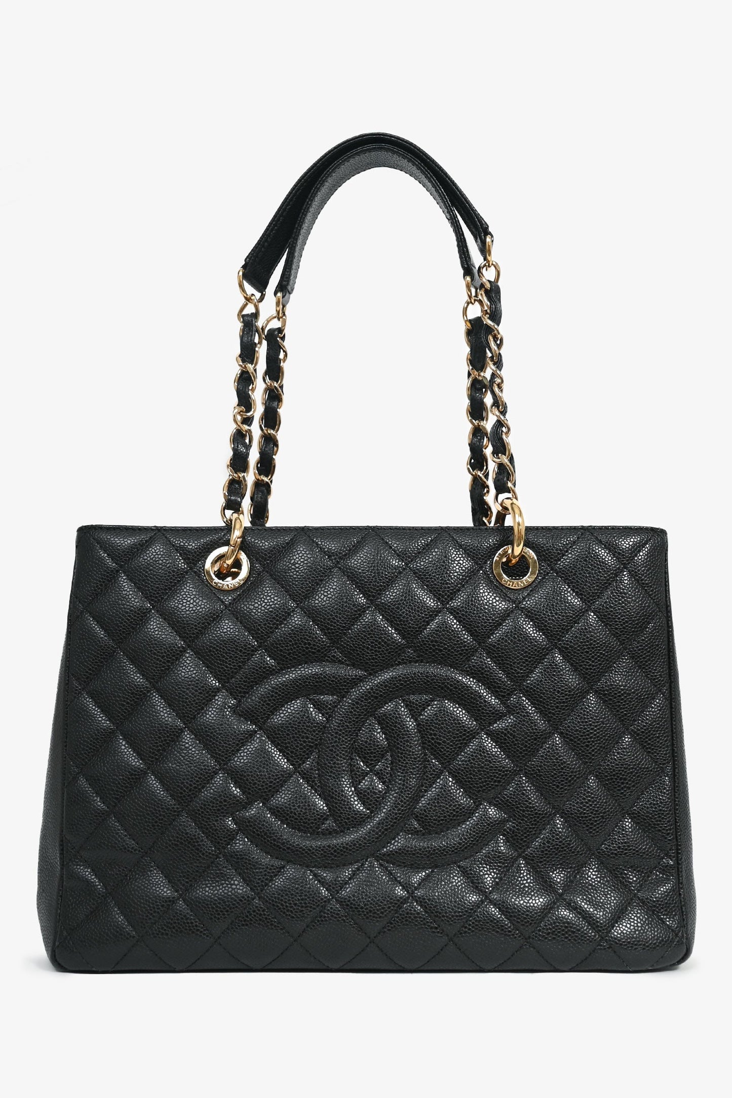 Pre-Loved Chanel™ 2011-12 Black Caviar Leather Grand Shopping Tote GHW