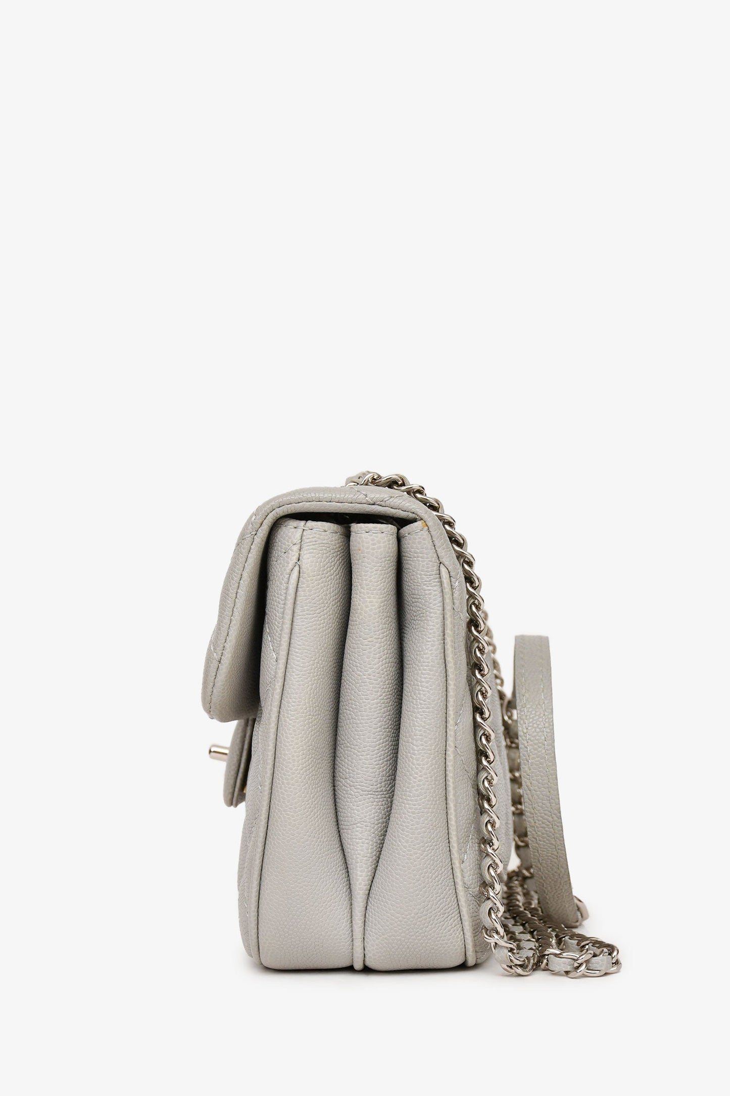Pre-Loved Chanel™ 2018 Light Grey Caviar Small Urban Companion Bag