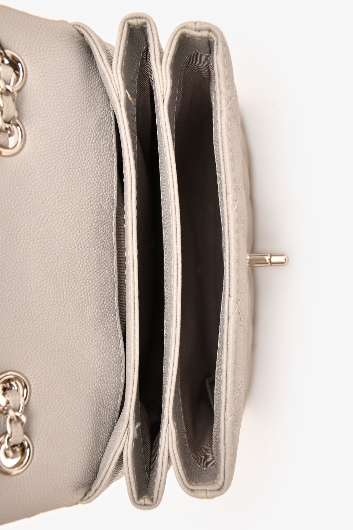 Pre-Loved Chanel™ 2018 Light Grey Caviar Small Urban Companion Bag