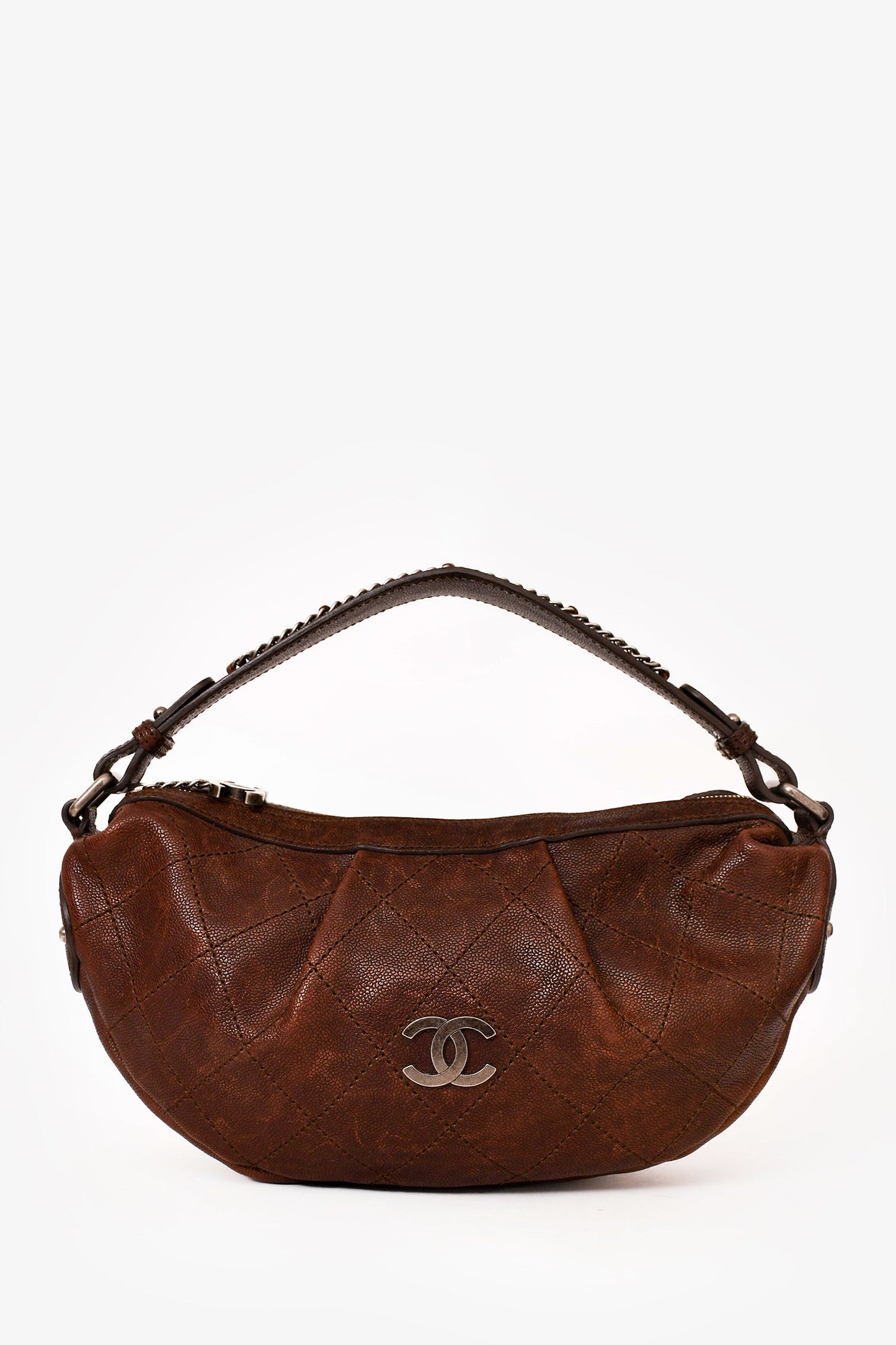 Pre-Loved Chanel™ 2005/2006 Brown Caviar Outdoor Ligne Small Hobo Bag