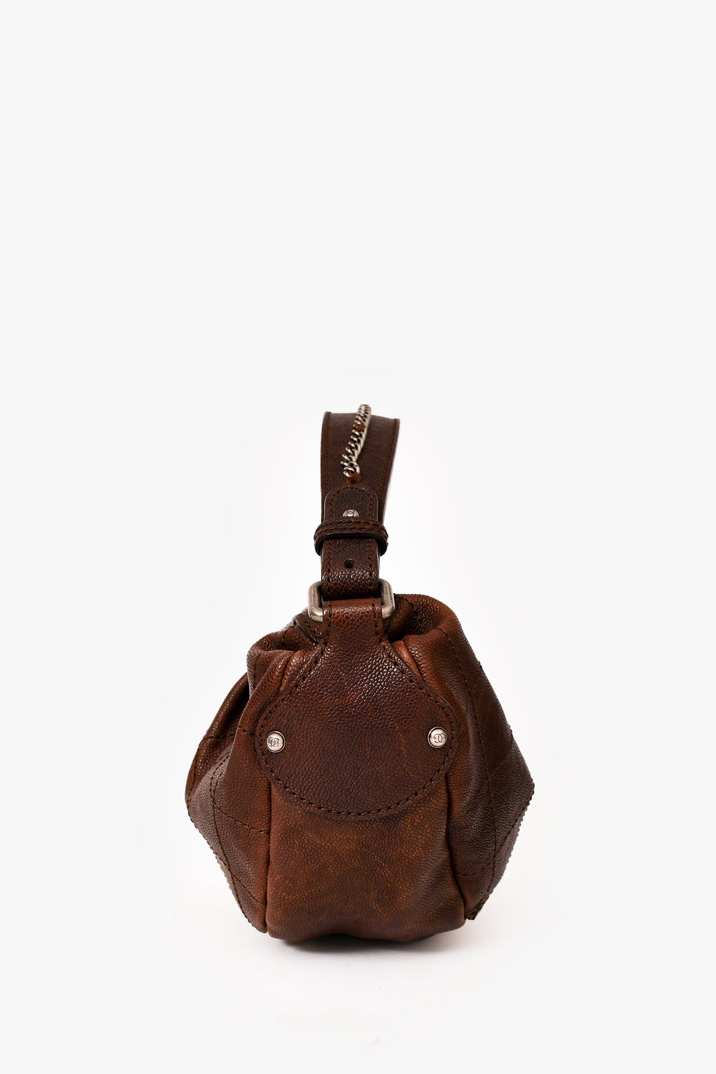 Pre-Loved Chanel™ 2005/2006 Brown Caviar Outdoor Ligne Small Hobo Bag