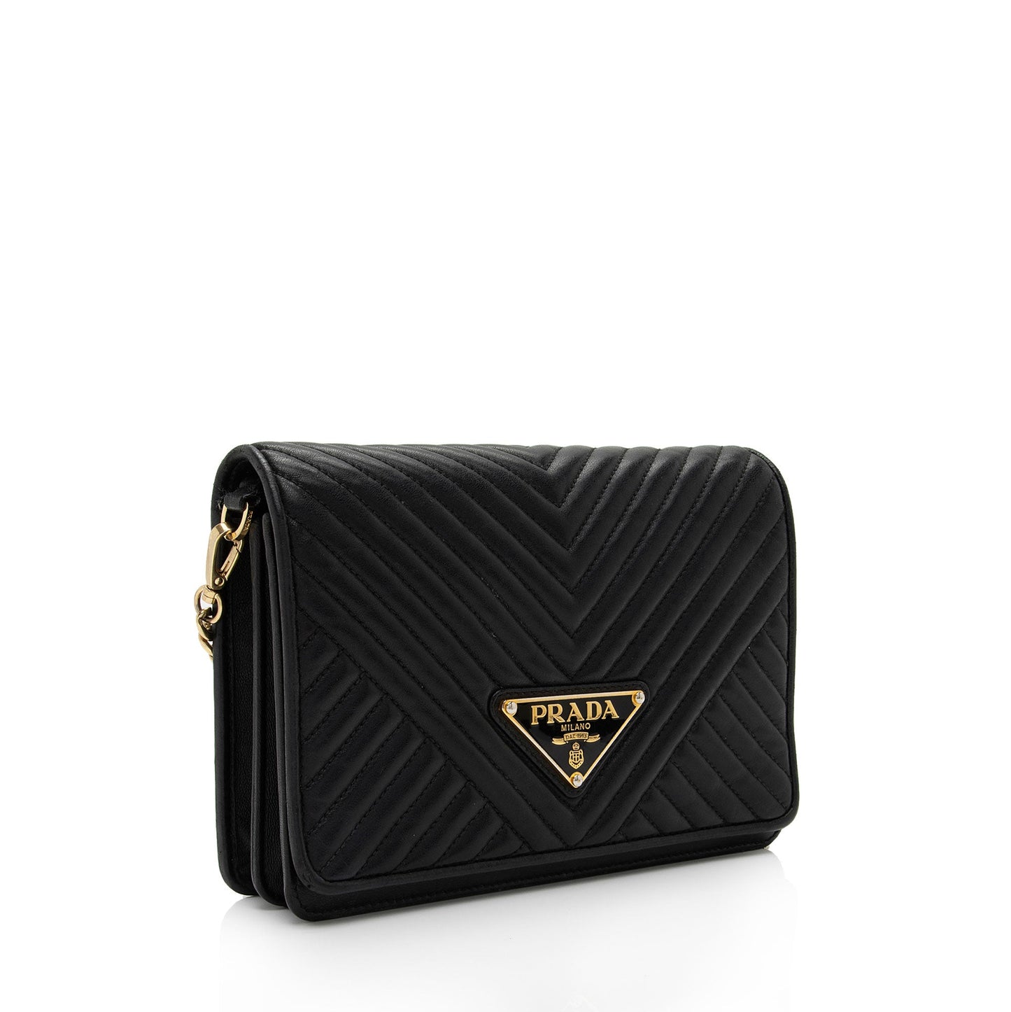 Prada Chevron Calfskin Diagramme Crossbody Bag (SHF-GpeaPx)