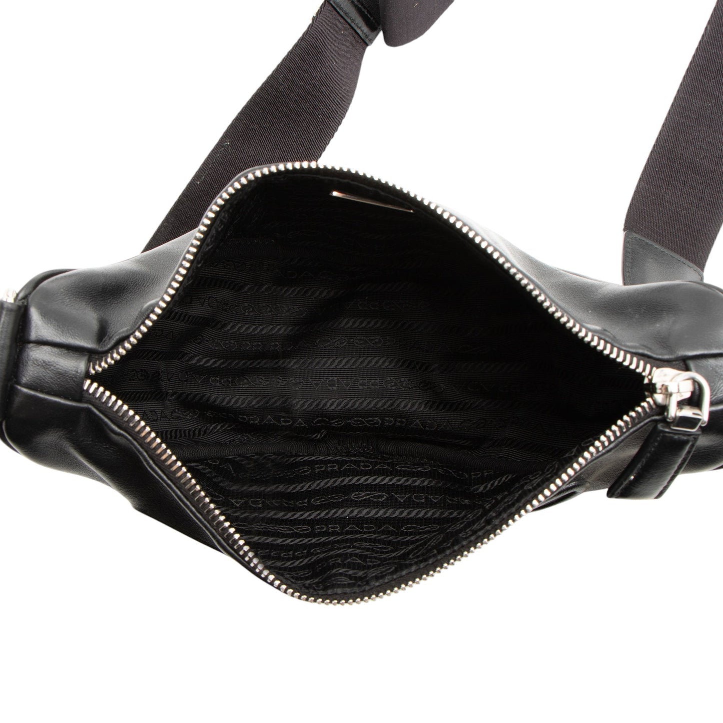 Prada Leather Triangle Logo Crossbody