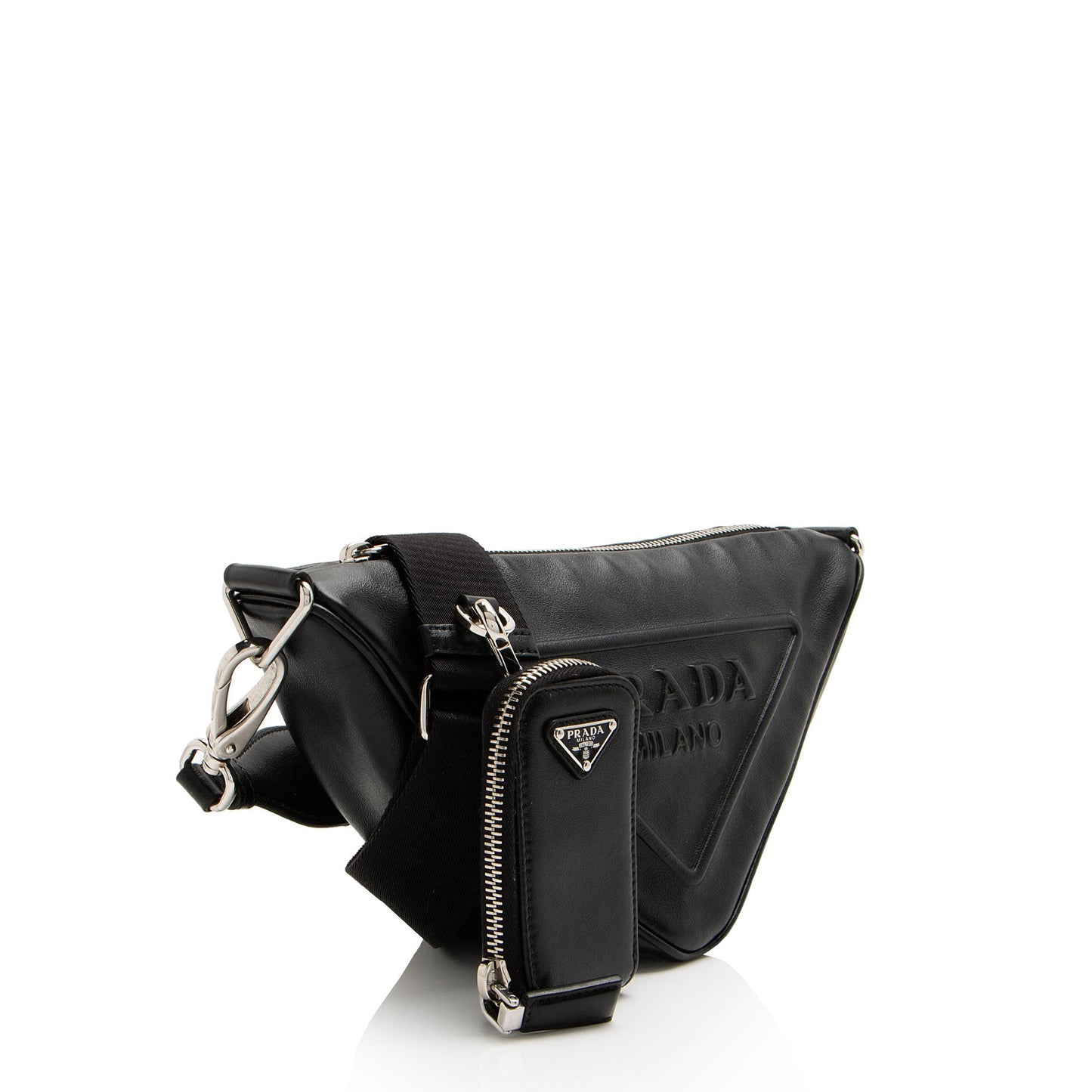 Prada Leather Triangle Logo Crossbody