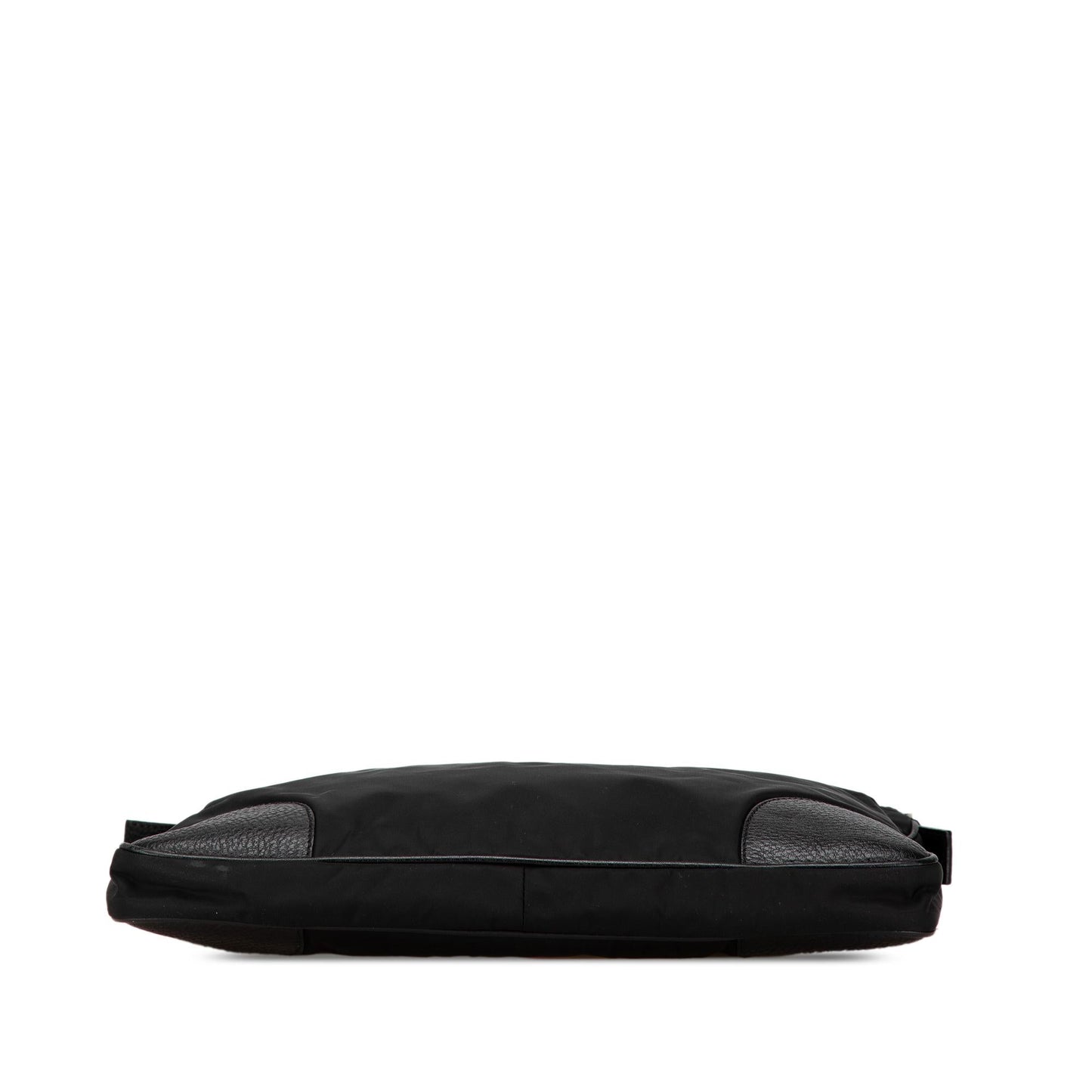Prada Vitello Daino Trimmed Tessuto Zip Top Crossbody