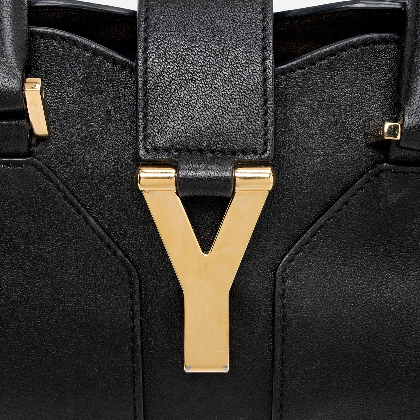 Saint Laurent Calfskin Cabas Chyc Small Tote (SHF-ntqfXK)