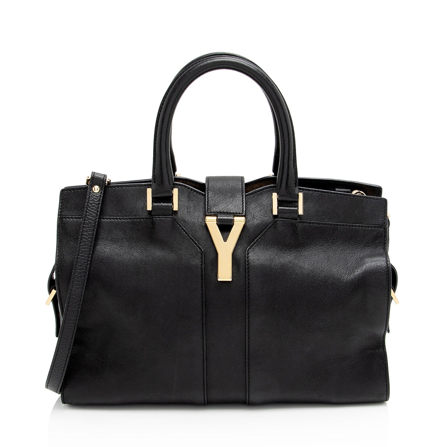 Saint Laurent Calfskin Cabas Chyc Small Tote (SHF-ntqfXK)