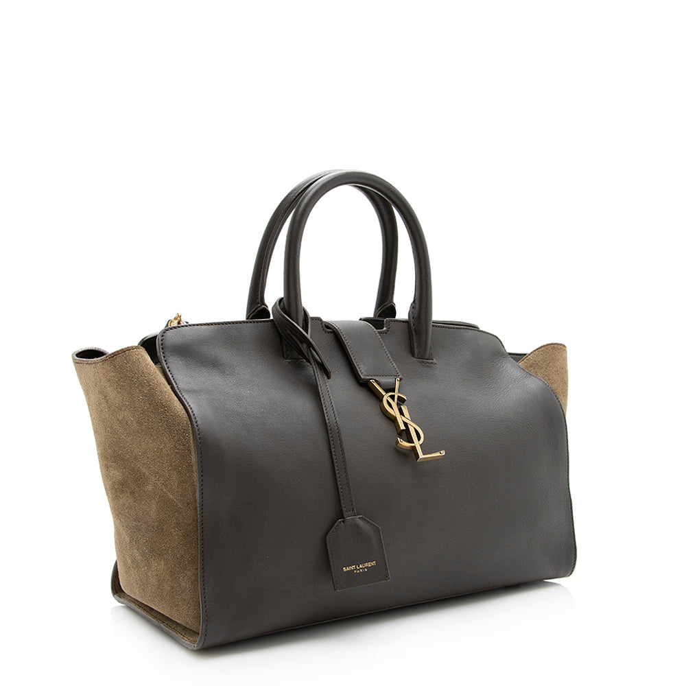 Saint Laurent Calfskin Cabas Downtown Small Satchel (SHF-19706)