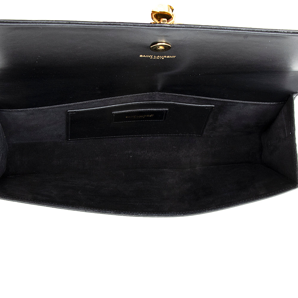 Saint Laurent Calfskin Cassandra Tassel Clutch (SHF-18666)