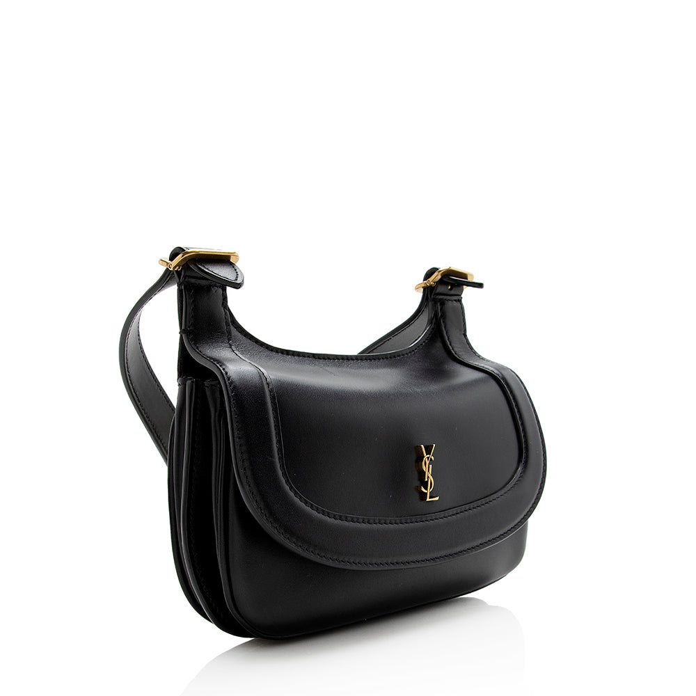 Saint Laurent Calfskin Monogram Charlie Small Crossbody Bag (SHF-22068)