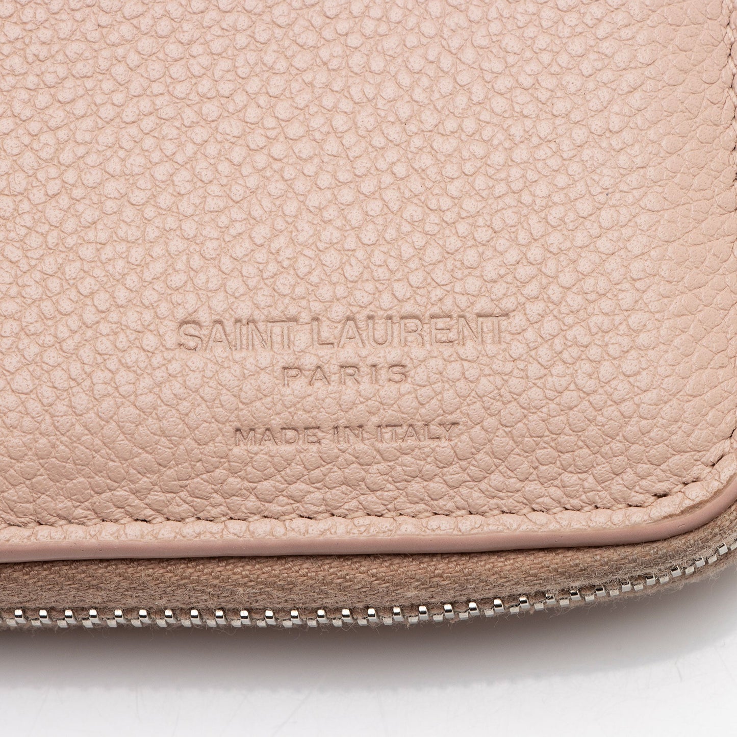 Saint Laurent Calfskin Compact Zip Around Wallet