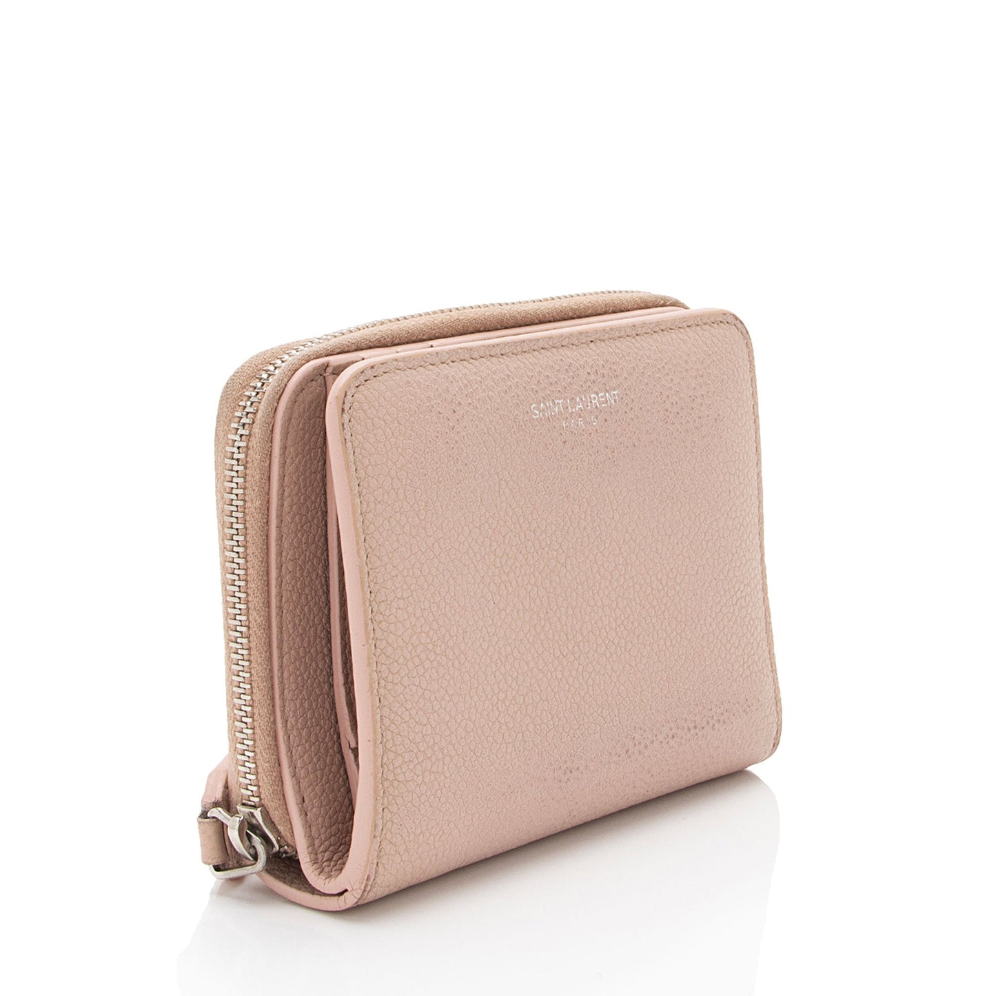 Saint Laurent Calfskin Compact Zip Around Wallet