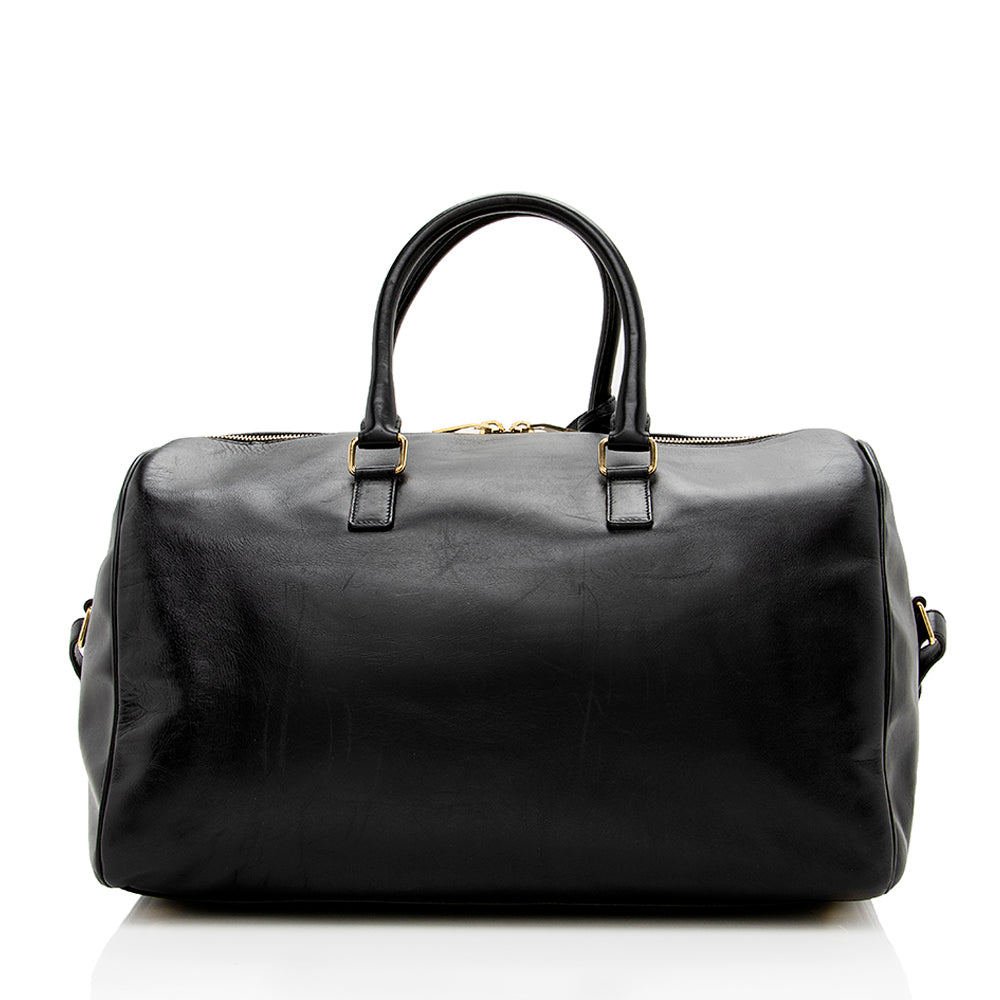 Saint Laurent Calfskin Duffle 12 Satchel (SHF-14163)