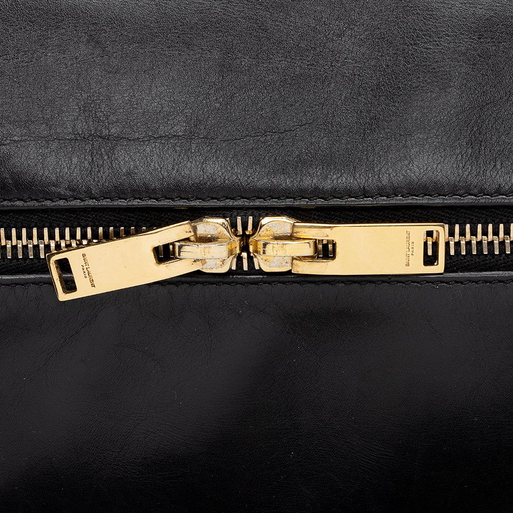 Saint Laurent Calfskin Duffle 12 Satchel (SHF-14163)
