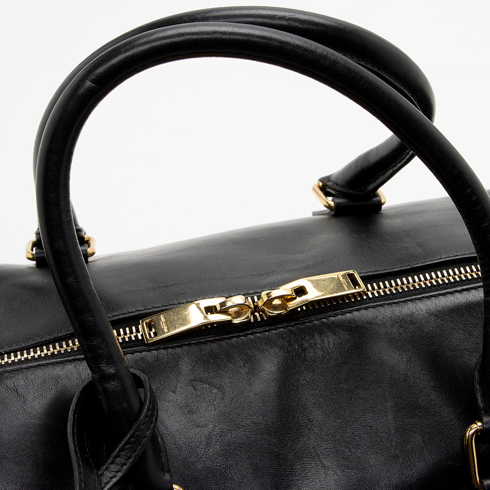 Saint Laurent Calfskin Duffle 12 Satchel (SHF-14163)