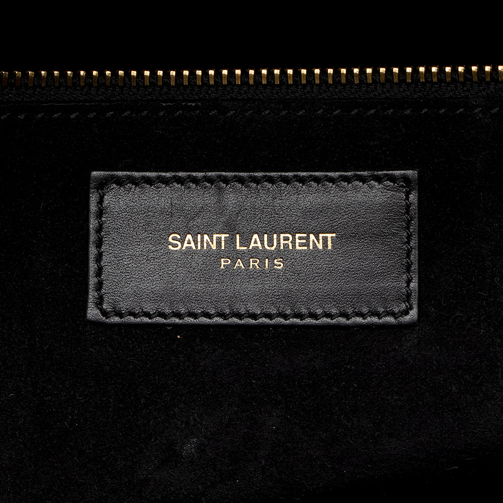Saint Laurent Calfskin Duffle 12 Satchel (SHF-14163)