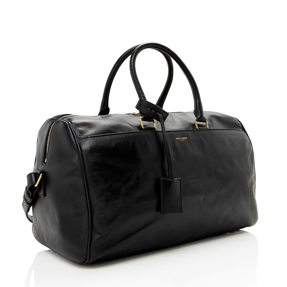 Saint Laurent Calfskin Duffle 12 Satchel (SHF-14163)