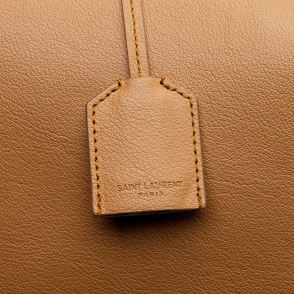 Saint Laurent Calfskin Fringe Large Shopping Tote (SHF-12520)