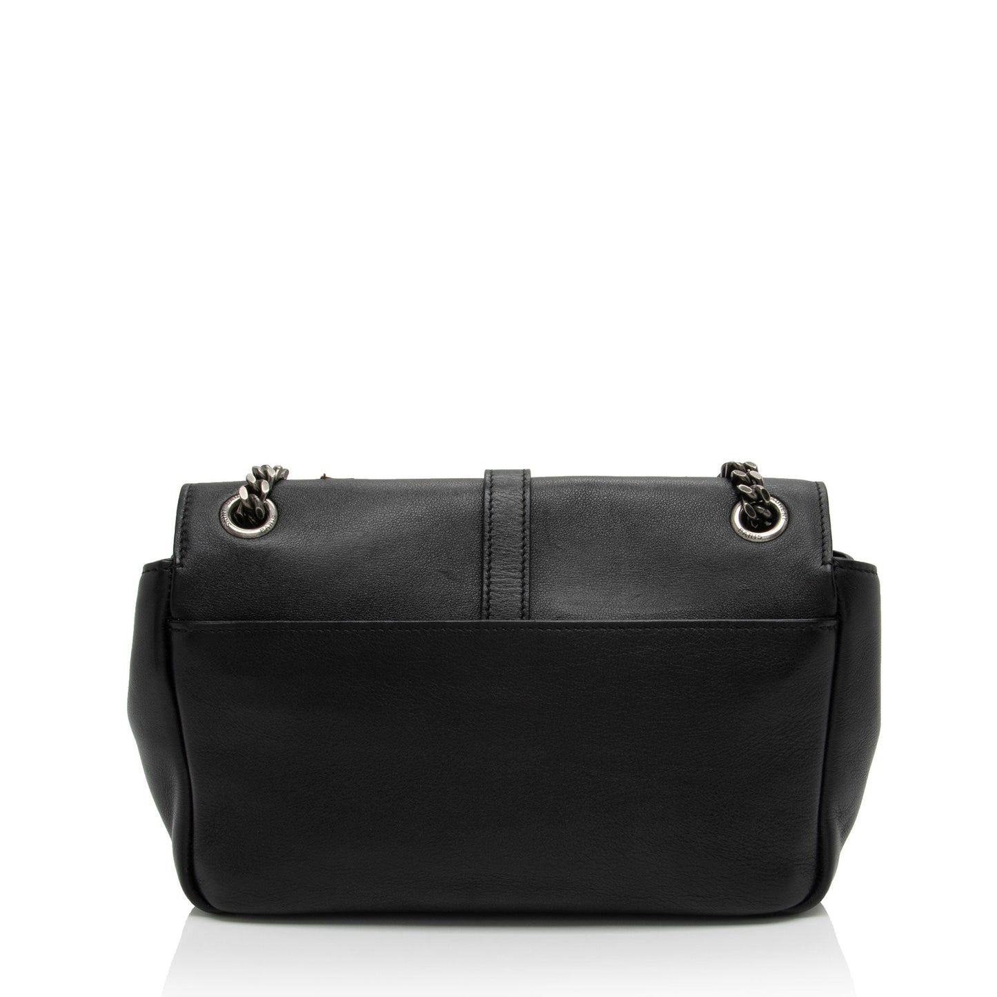 Saint Laurent Calfskin Heart Patchwork Monogram Chain Wallet (SHF-jEB9si)
