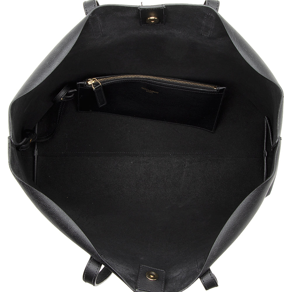 Saint Laurent Calfskin Large Shopping Tote (SHF-18421)