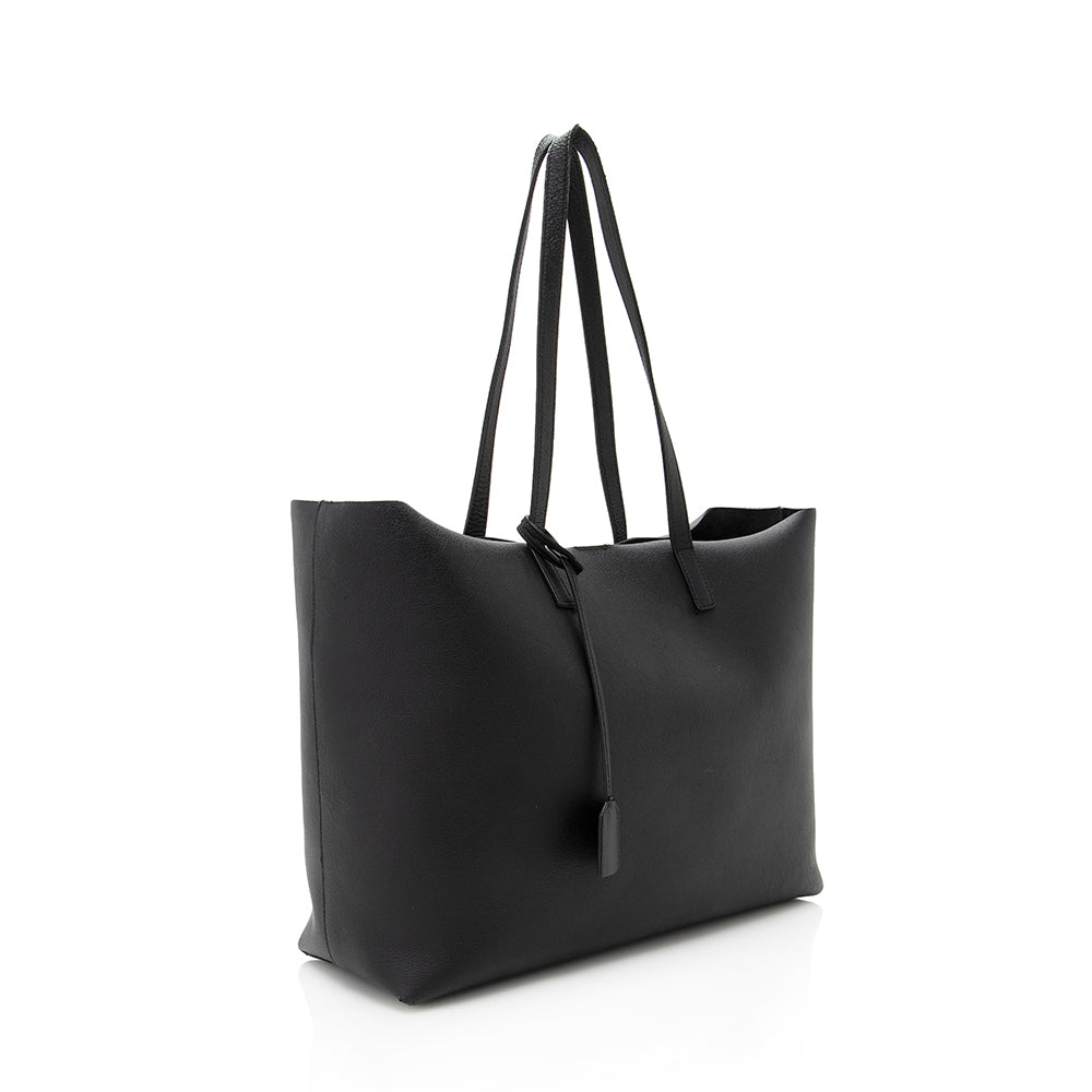 Saint Laurent Calfskin Large Shopping Tote (SHF-18421)