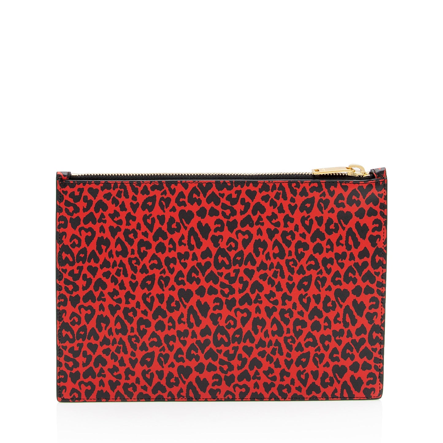 Saint Laurent Calfskin Leopard Zip Pouch (SHF-fYfCwF)
