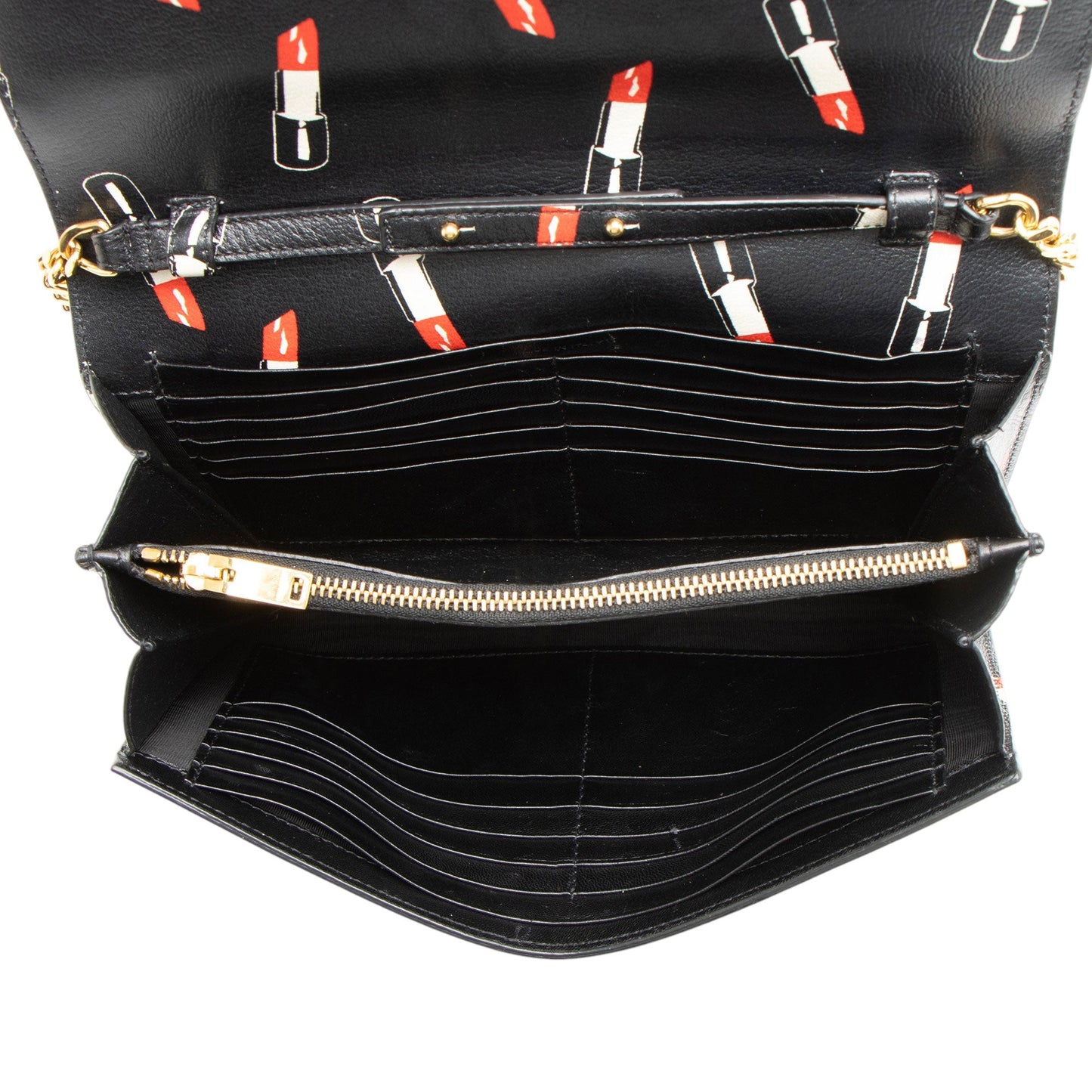 Saint Laurent Calfskin Lipstick Monogram Wallet on Chain