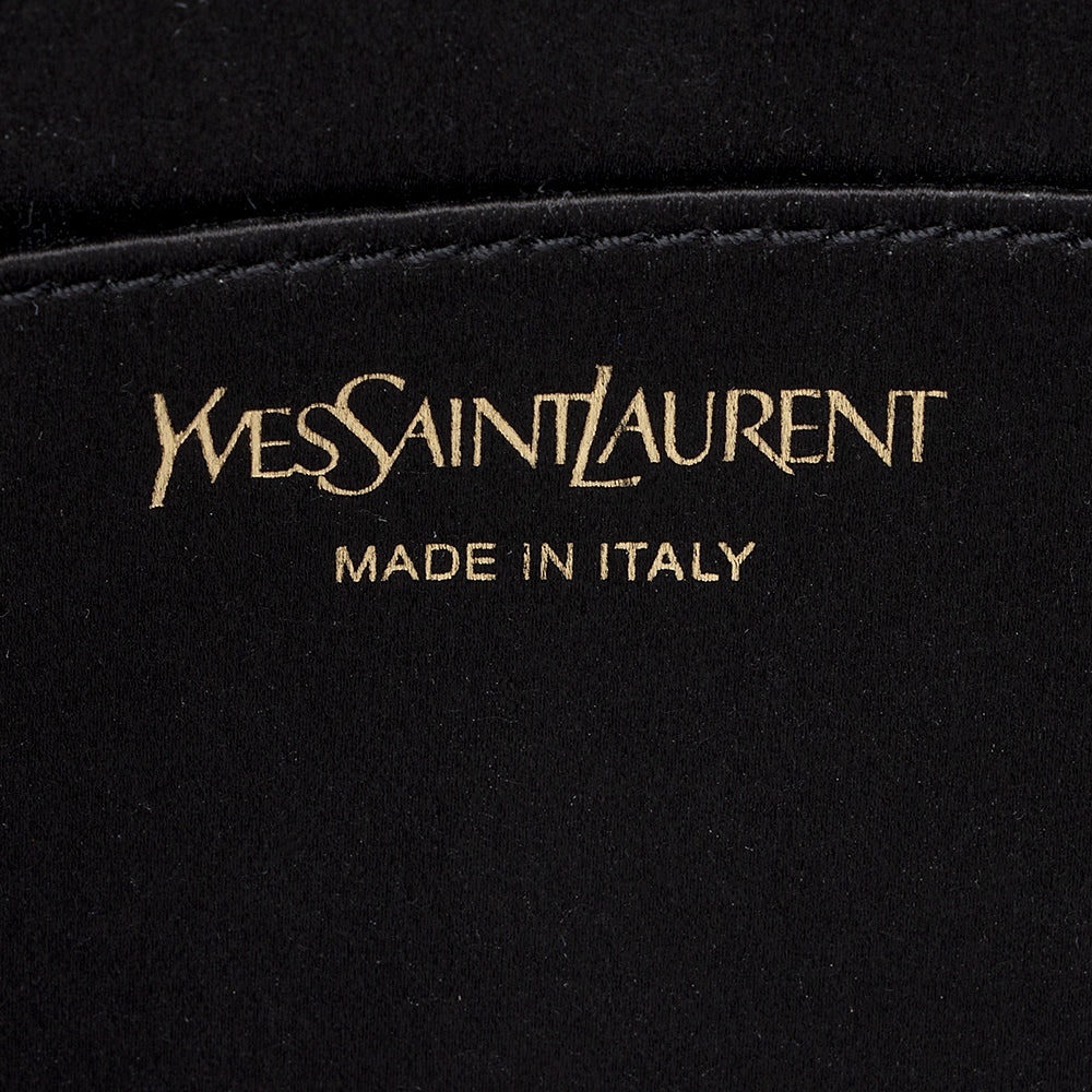 Saint Laurent Calfskin Monogram Belle de Jour Large Clutch (SHF-19132)