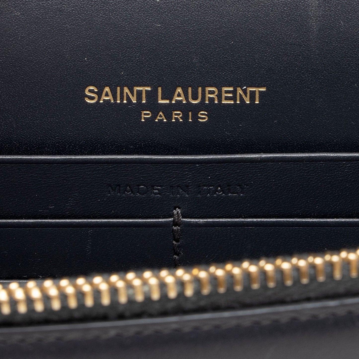 Saint Laurent Calfskin Monogram Kate Tassel Chain Wallet (SHF-GJz8iT)