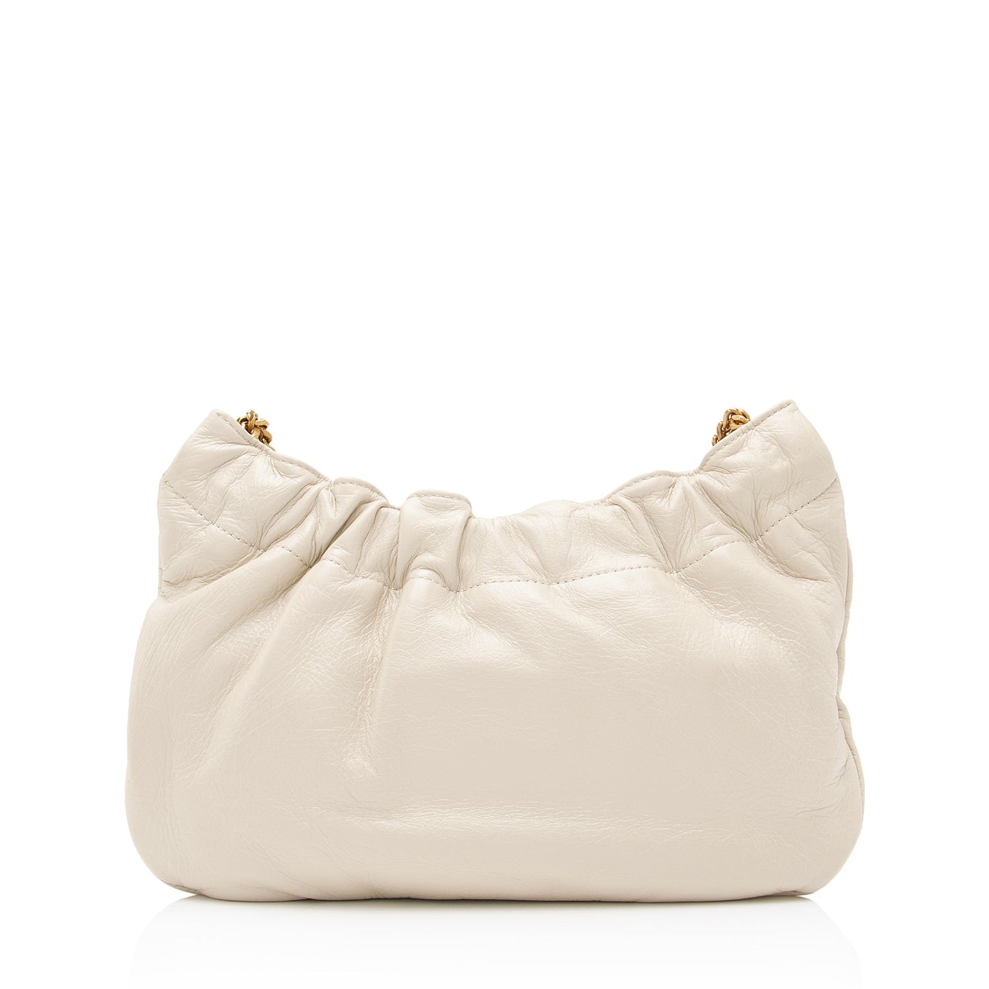 Saint Laurent Calfskin Monogram Pacpac Ruched Chain Hobo (SHF-vWA46Q)