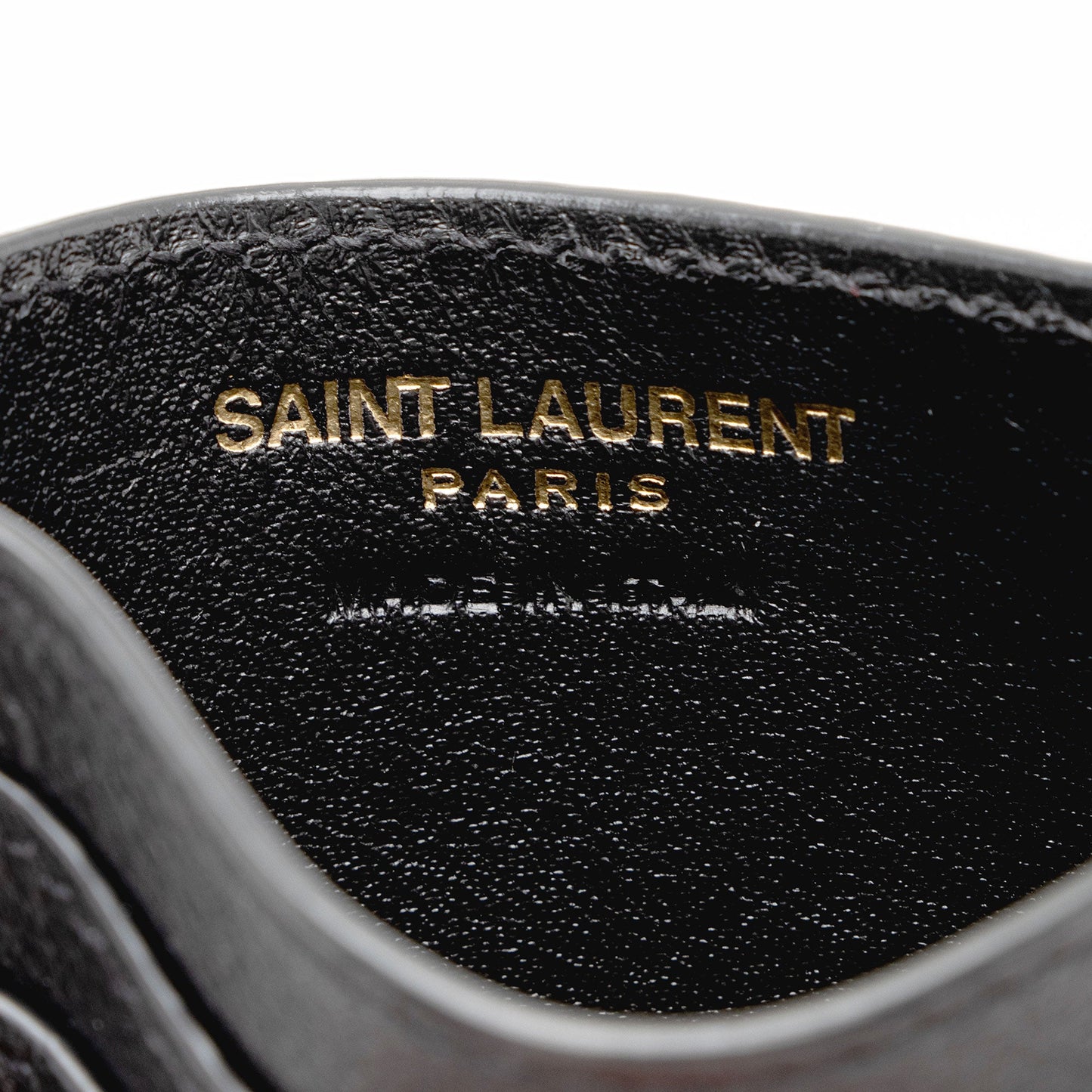 Saint Laurent Calfskin Monogram Tiny Cassandre Card Case (SHF-XxCMHH)