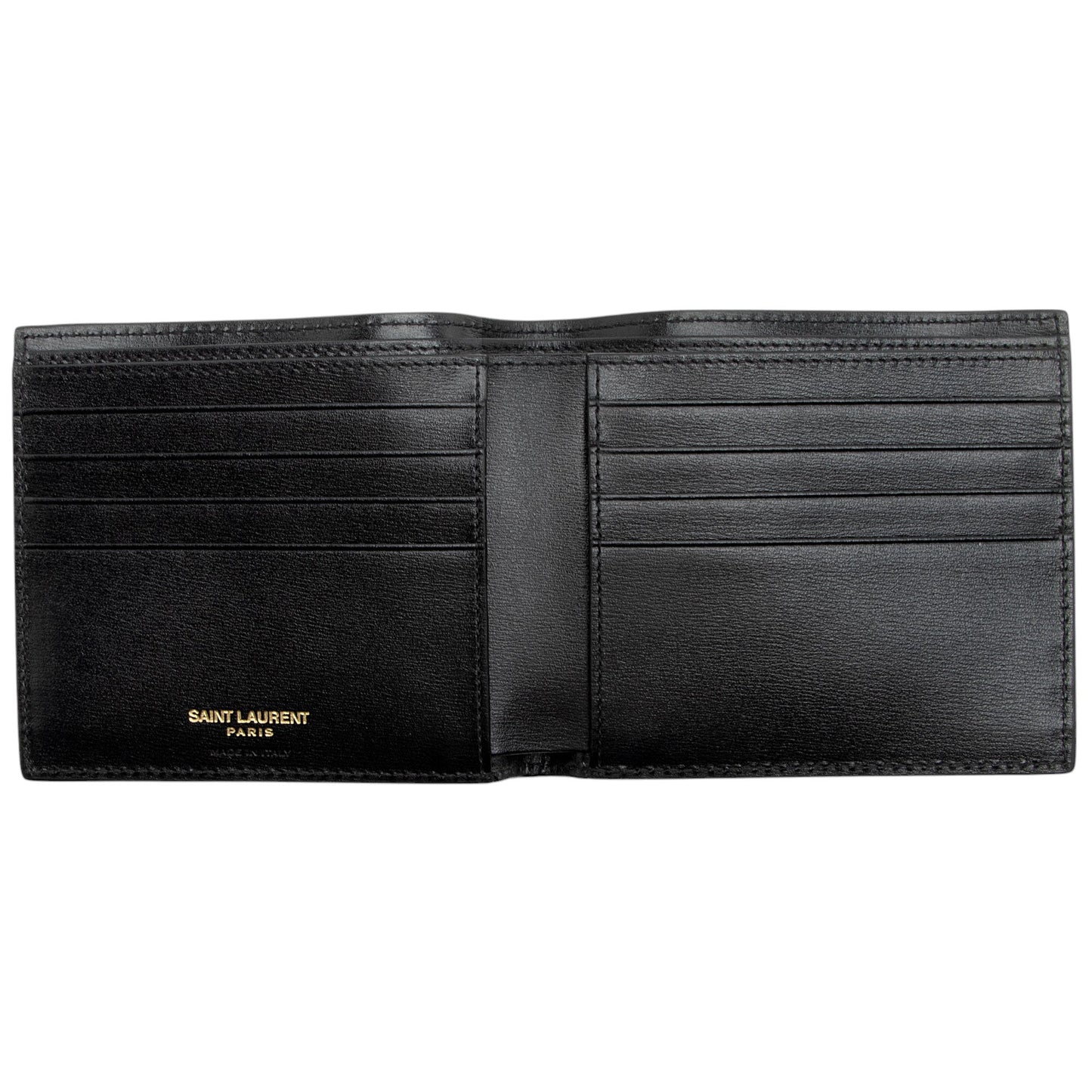 Saint Laurent Calfskin Monogram Bifold Wallet (SHF-SJ4l97)