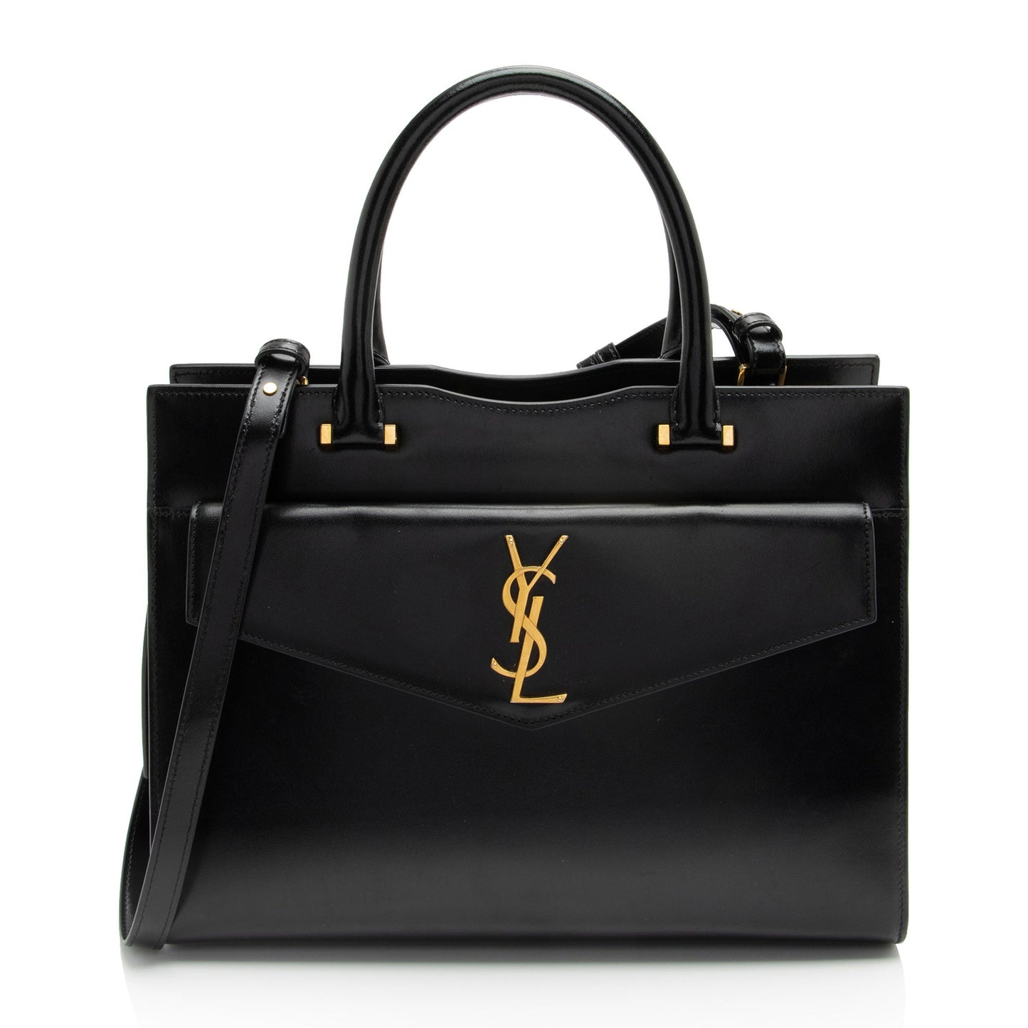 Saint Laurent Calfskin Monogram Uptown Medium Tote (SHF-GumjsZ)
