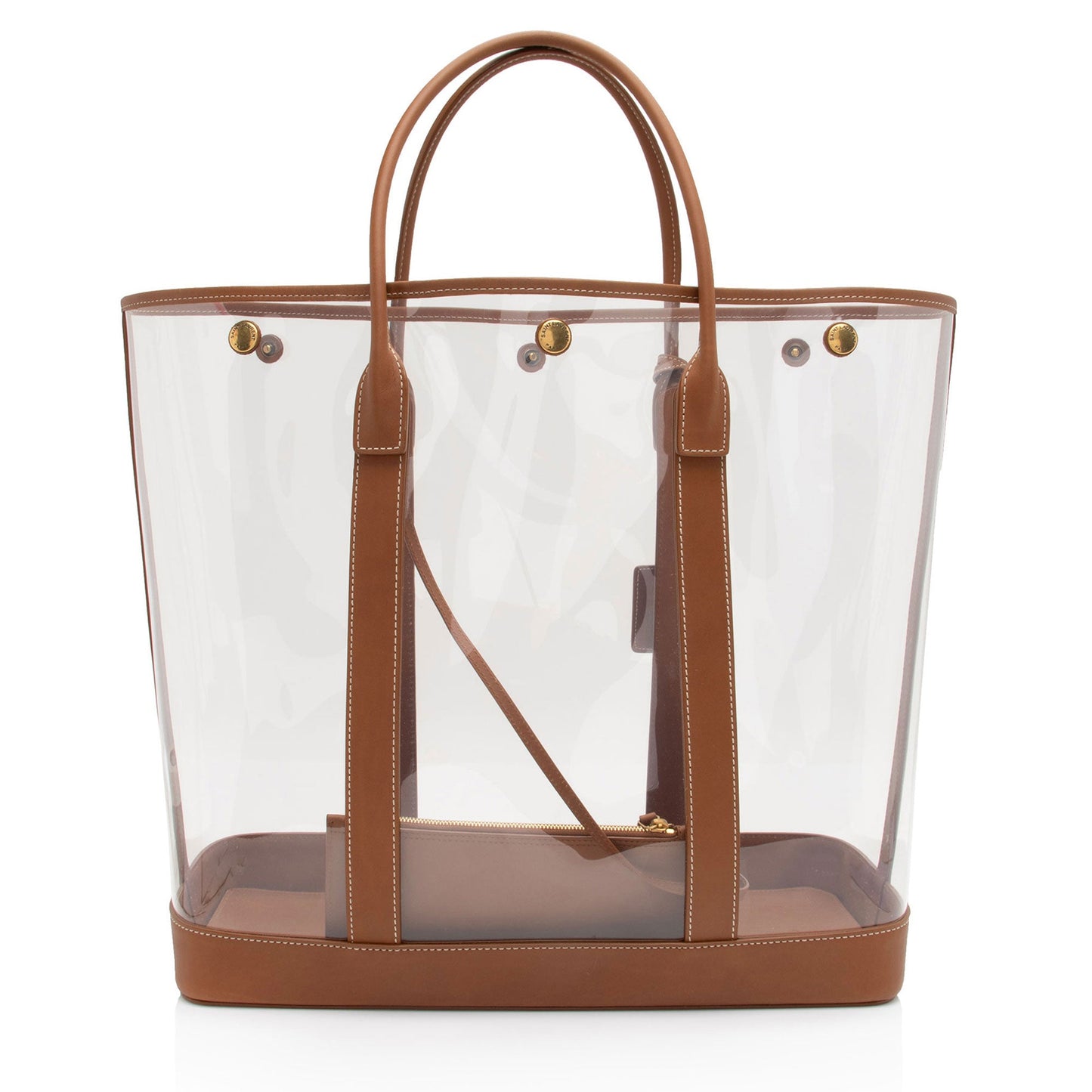 Saint Laurent Calfskin Vinyl Cabas Tote (SHF-wgVvKm)
