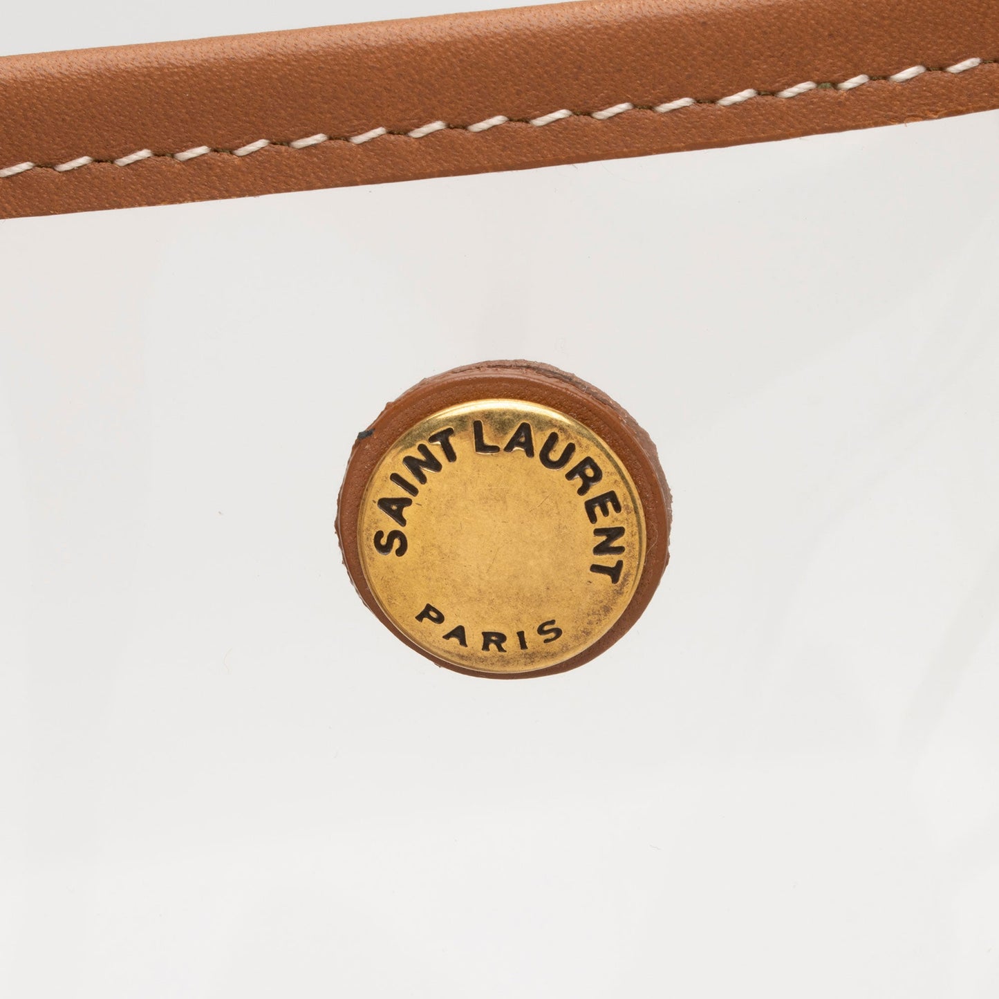 Saint Laurent Calfskin Vinyl Cabas Tote (SHF-wgVvKm)