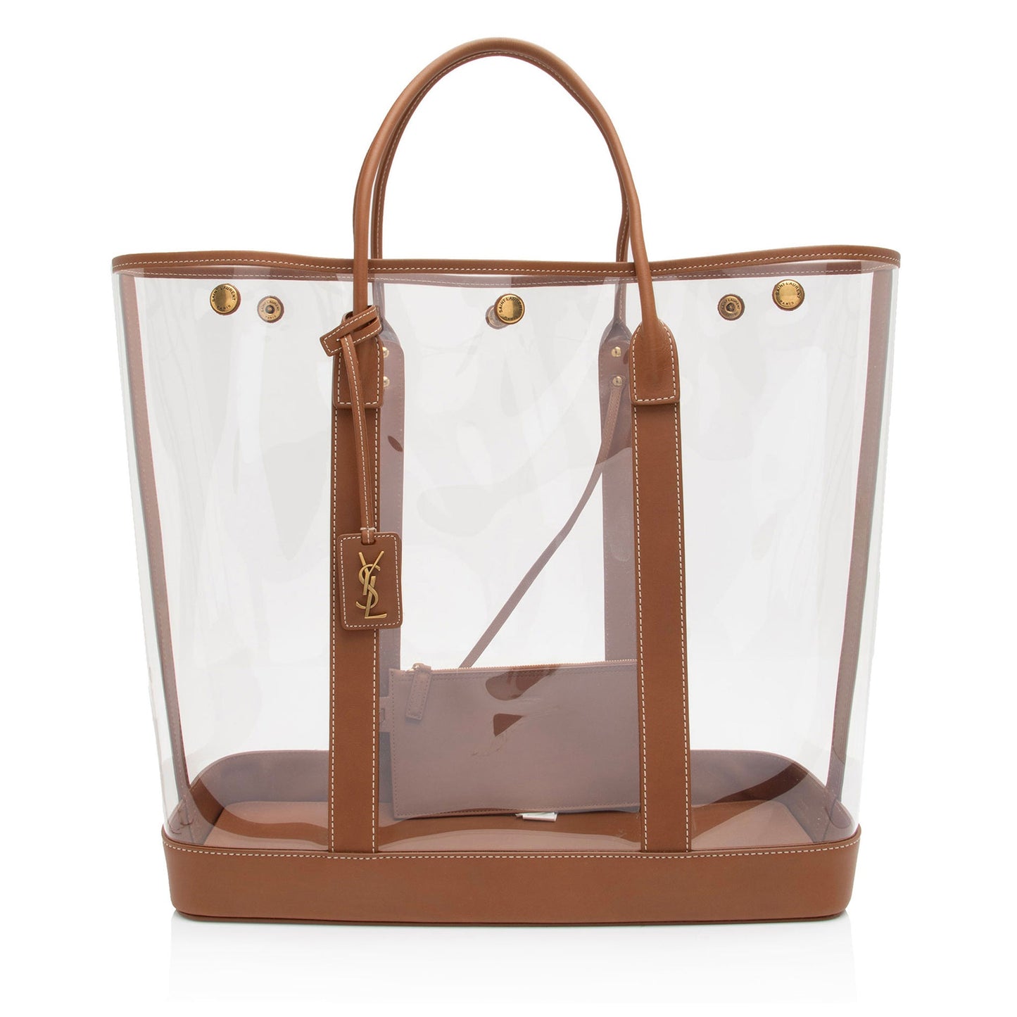 Saint Laurent Calfskin Vinyl Cabas Tote (SHF-wgVvKm)