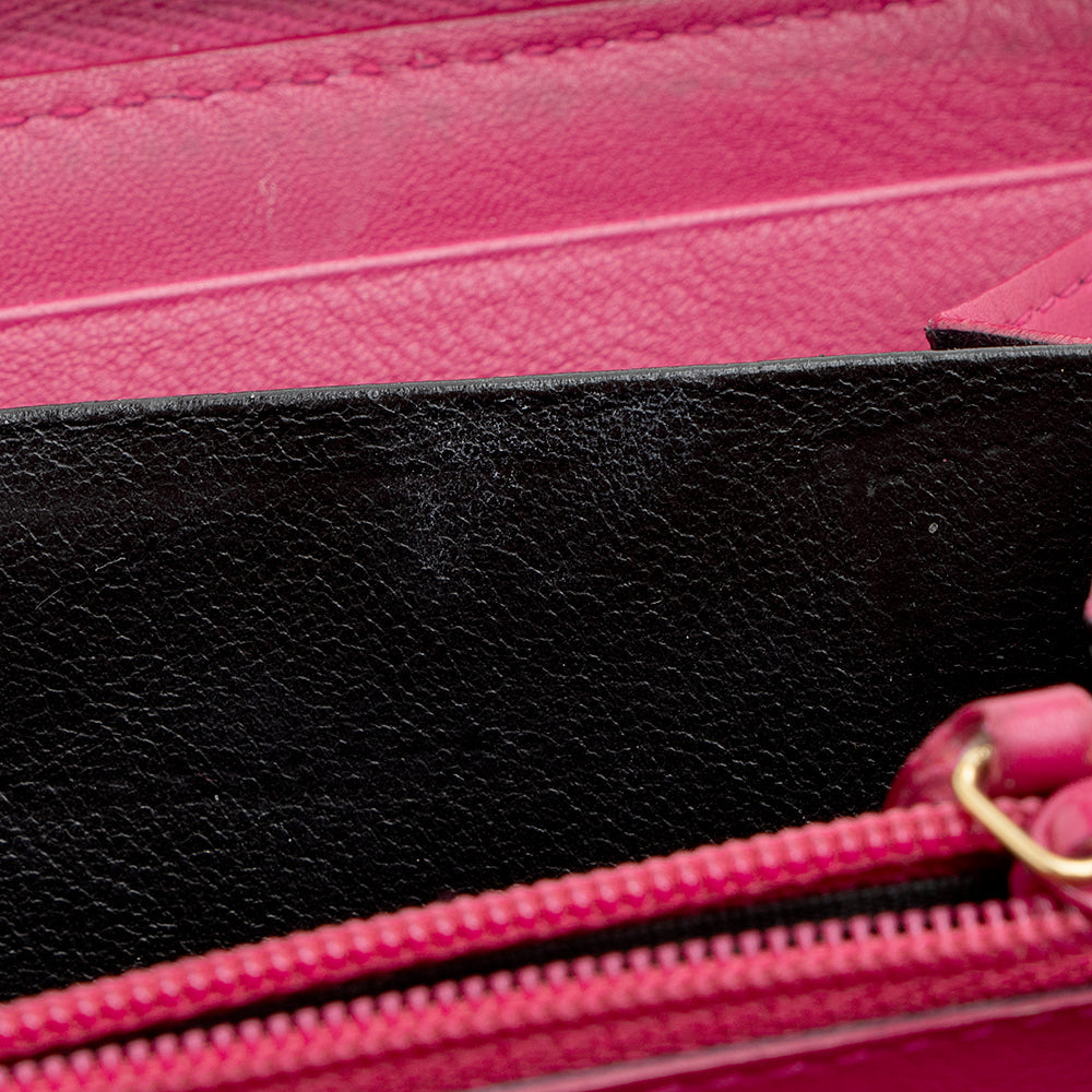 Saint Laurent Calfskin Y Ligne Zip Around Wallet (SHF-15139)