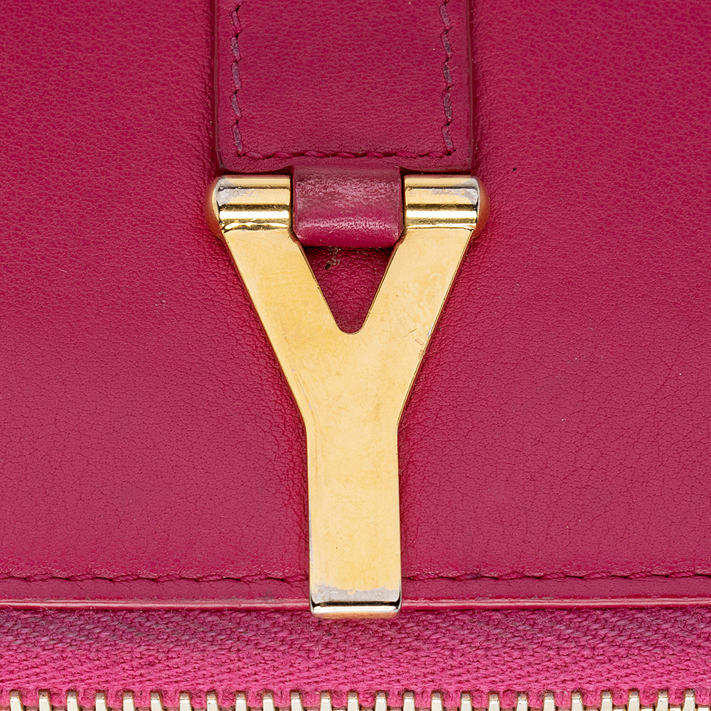 Saint Laurent Calfskin Y Ligne Zip Around Wallet (SHF-15139)