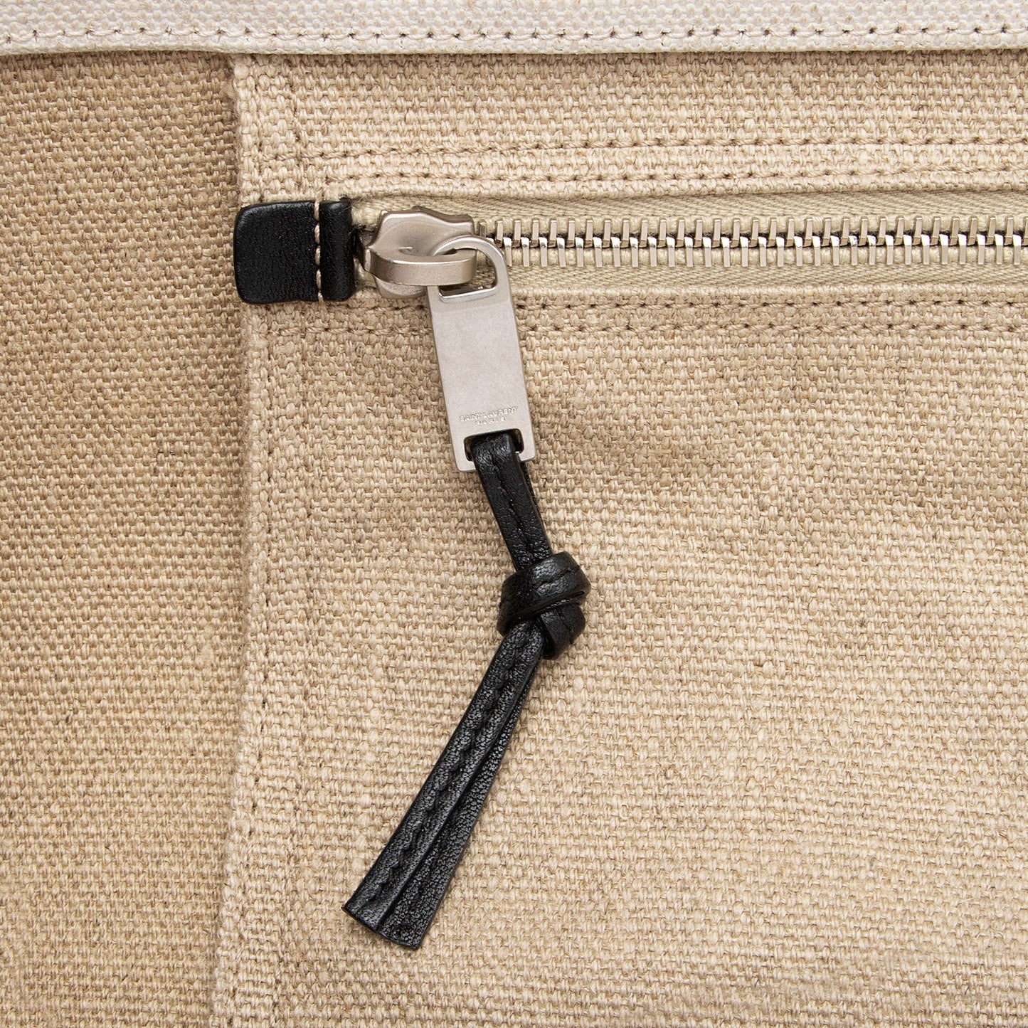 Saint Laurent Canvas Calfskin Rive Gauche Large Tote (SHF-v2S0Rd)