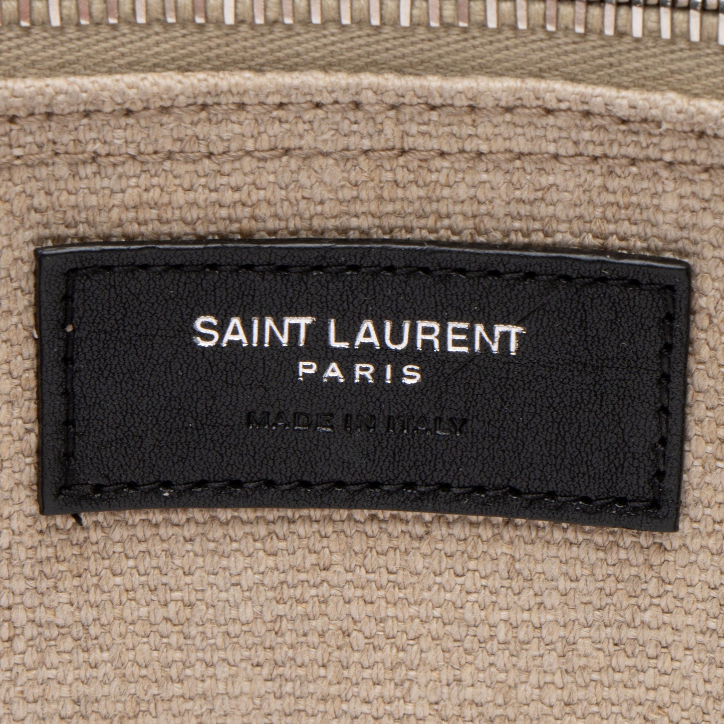 Saint Laurent Canvas Calfskin Rive Gauche Large Tote