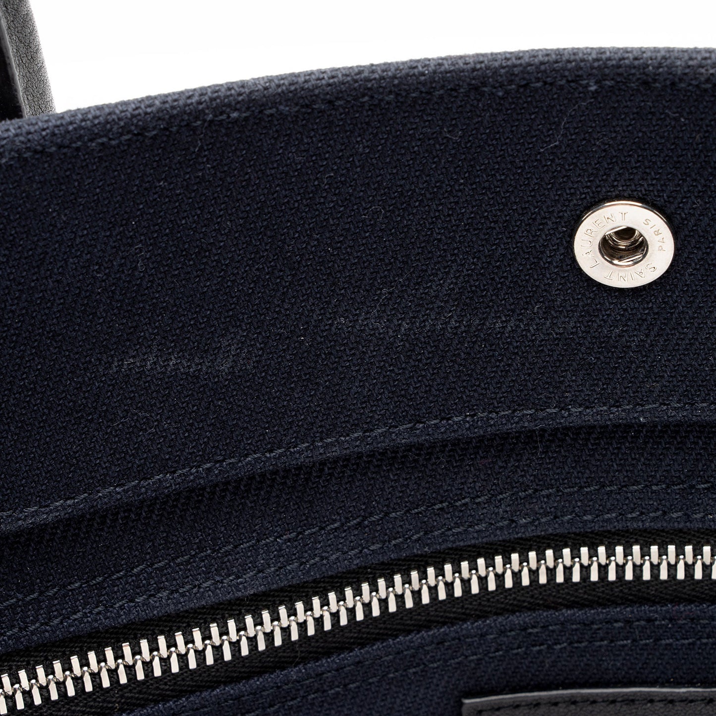 Saint Laurent Canvas Calfskin Rive Gauche Large Tote