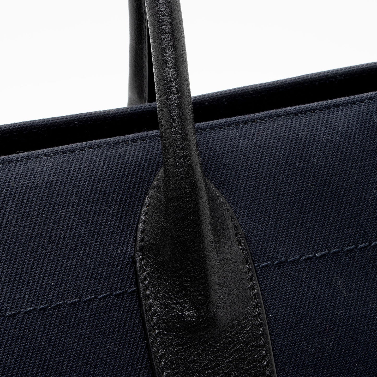 Saint Laurent Canvas Calfskin Rive Gauche Large Tote