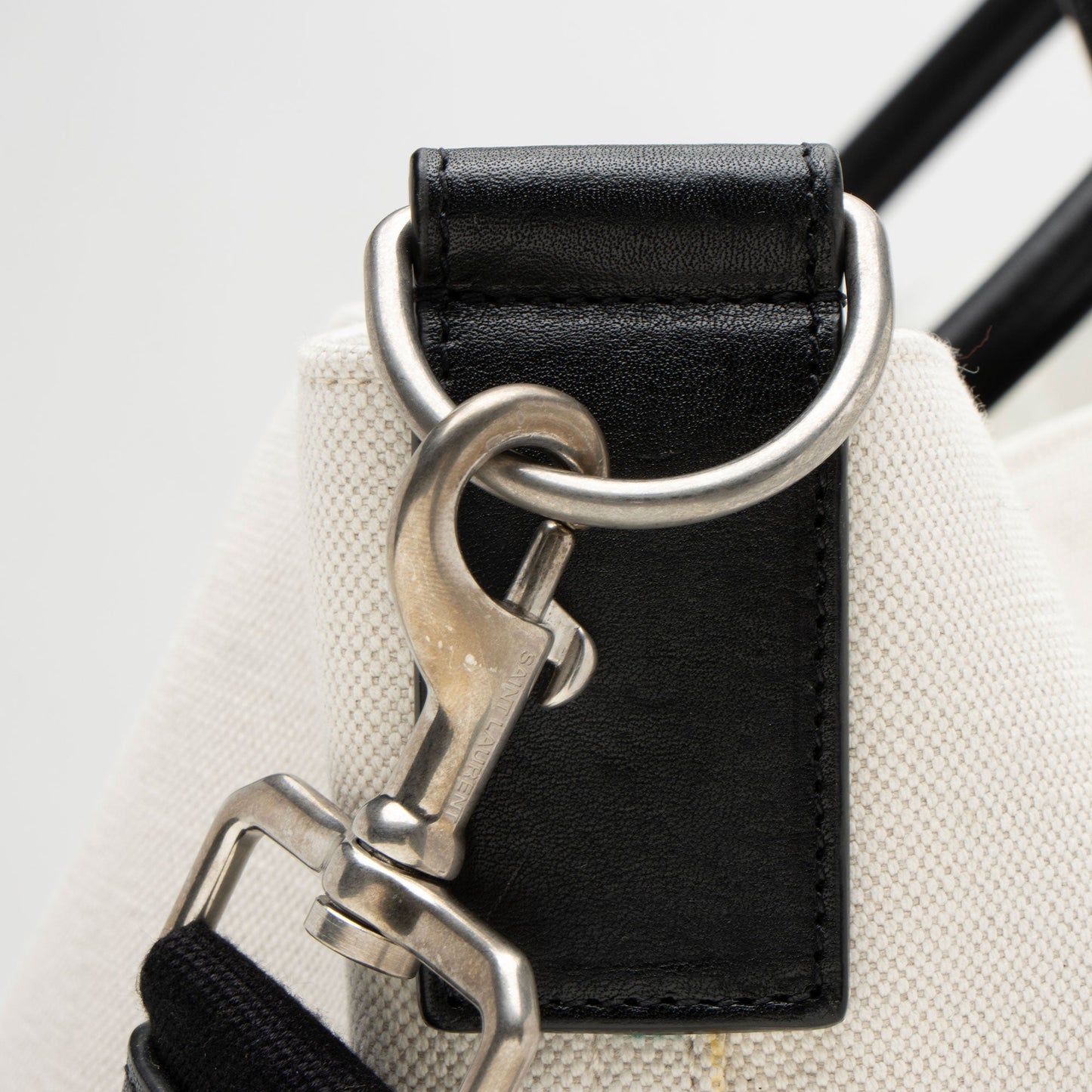 Saint Laurent Canvas Calfskin Rive Gauche Maxi Tote