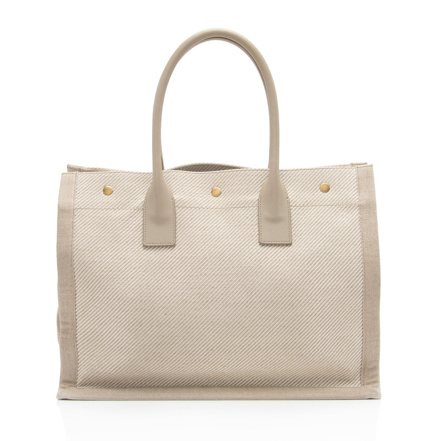 Saint Laurent Canvas Calfskin Rive Gauche Small Tote (SHF-GiWJT4)