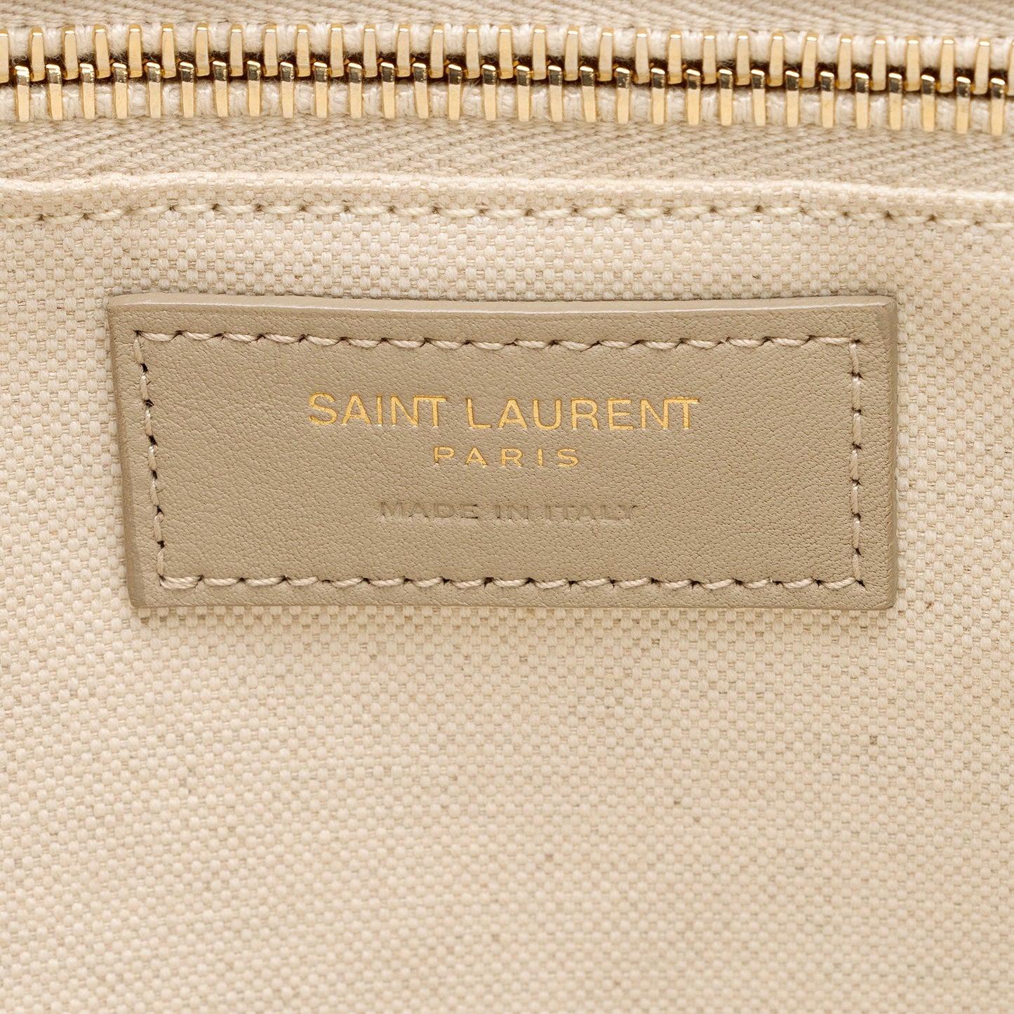 Saint Laurent Canvas Calfskin Rive Gauche Small Tote (SHF-GiWJT4)